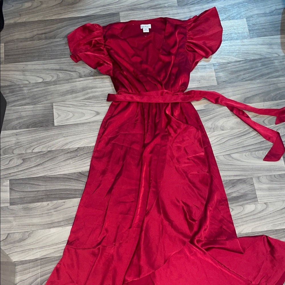 Nicole Miller Vibrant Red Midi Dress